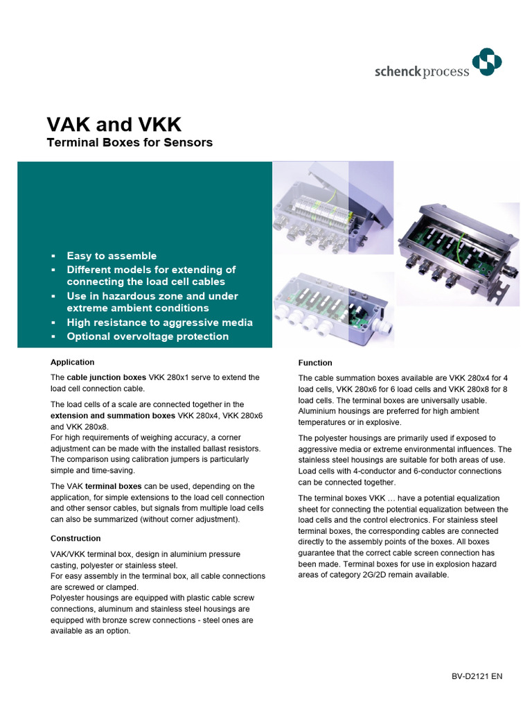 VKK Terminal Boxes for Load Cells | PDF