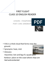 Class 10 English First Flight (Poem) PPT CH 9 Fog 1
