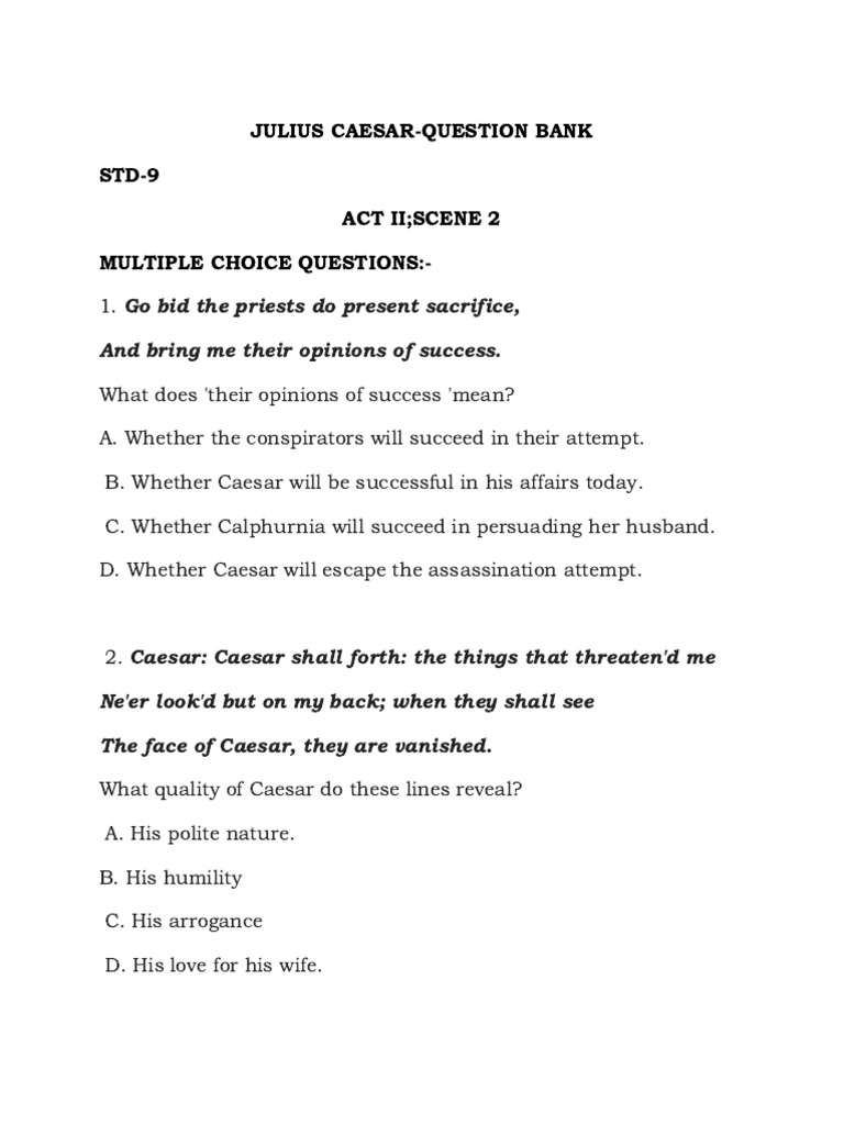 Julius Caesar-Act II Scene 2 | PDF