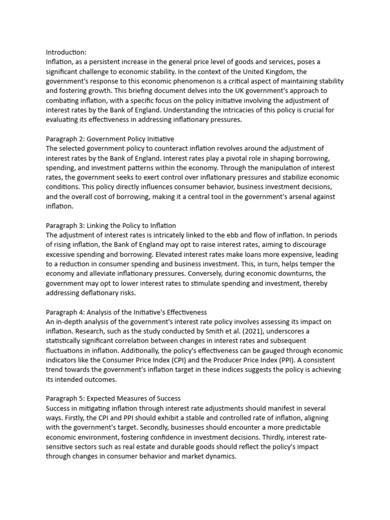 UK Interest Rate Policy on Inflation | PDF | Finance & Money Management