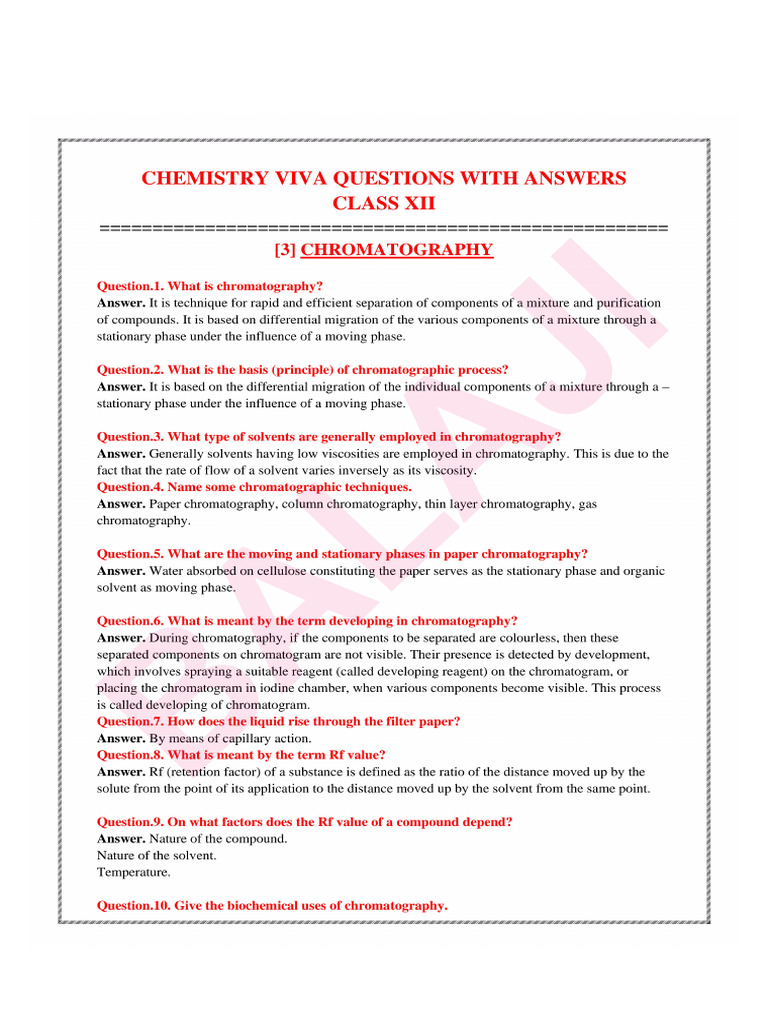 C12 VIVA CHEMISTRY CHROMATOGRAPHY PDF