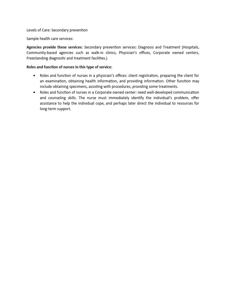 Module 5 Levels Of Care Pdf