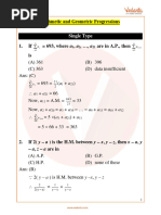 JEE Advanced Arithmetic and Geometric Progressions Important Questions