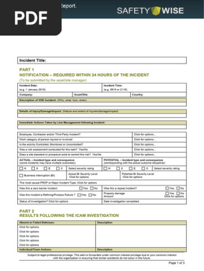 Critical Incident Report
