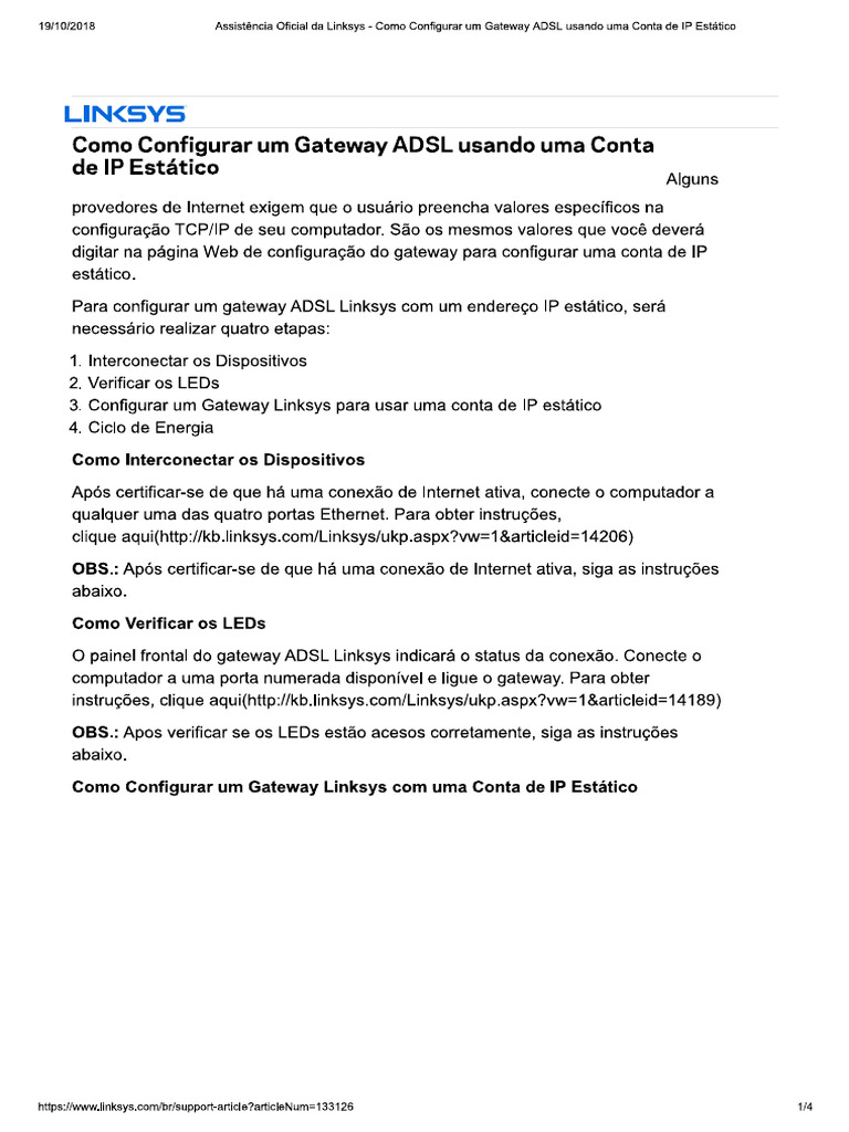 2 1 como configurar um gateway adsl usando uma conta de ip est tico pdf