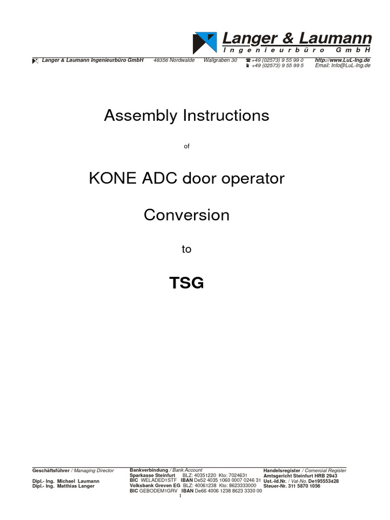1.20.91810 Installation Instructions Kone ADC To TSG V1.0 en | PDF