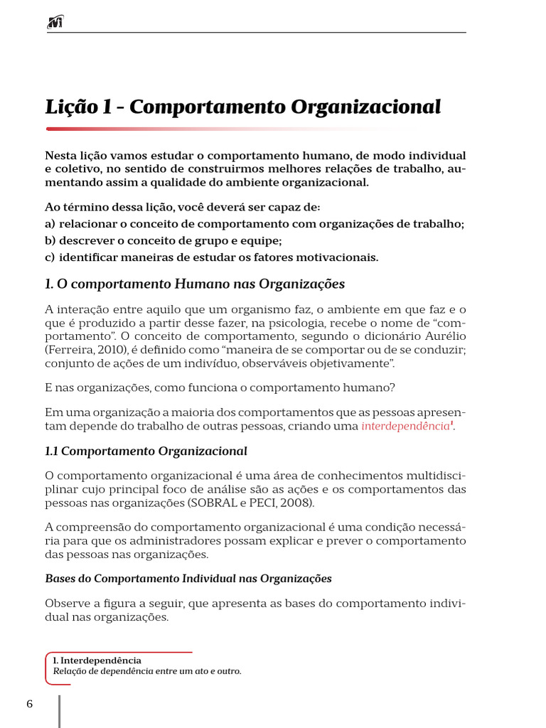 Comportamento Humano nas Organizações | PDF