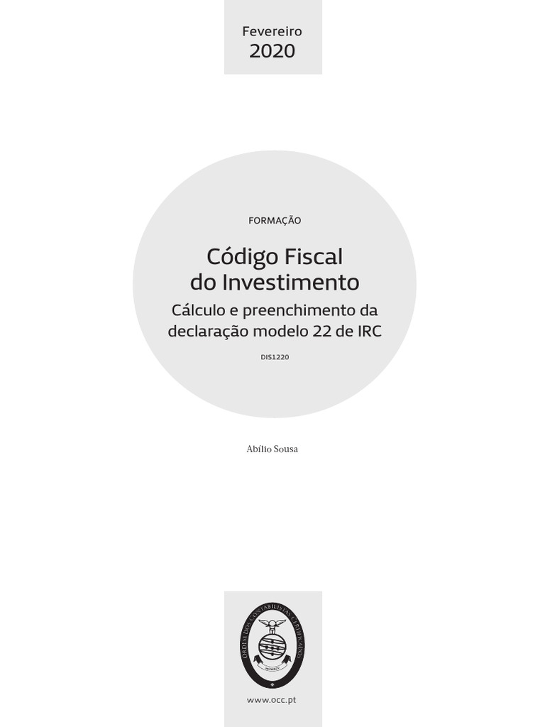 Código Fiscal do Investimento: Guia IRC | PDF | Impostos | Contabilidade