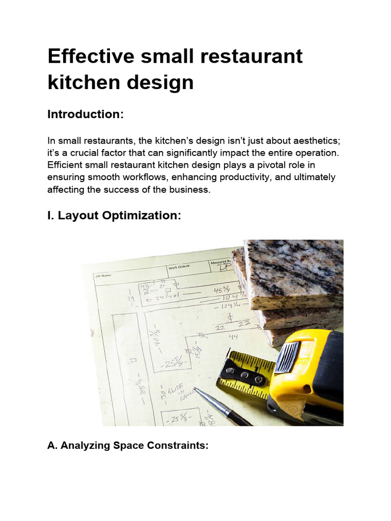 Effective Small Restaurant Kitchen Design PDF