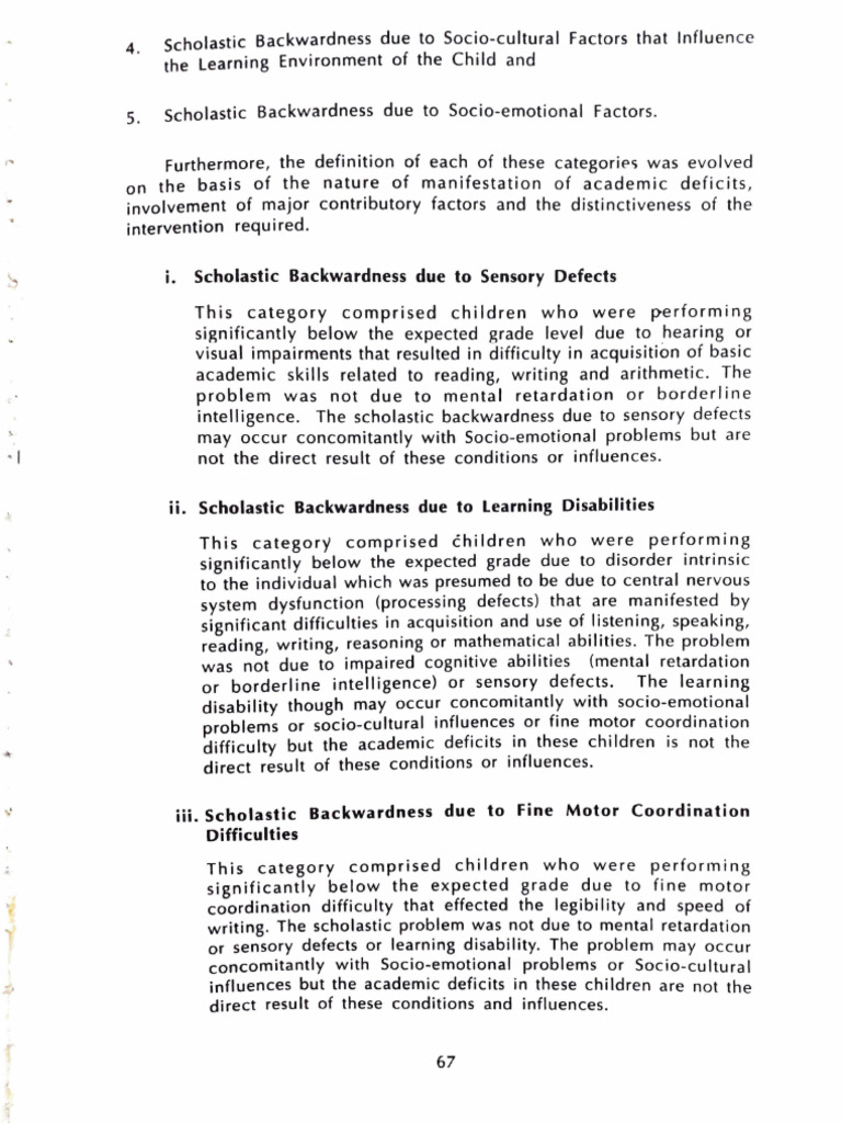 Understanding Scholastic Backwardness | PDF