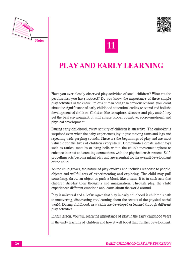 Importance of Play in Early Learning | PDF | Teachers | Child Development