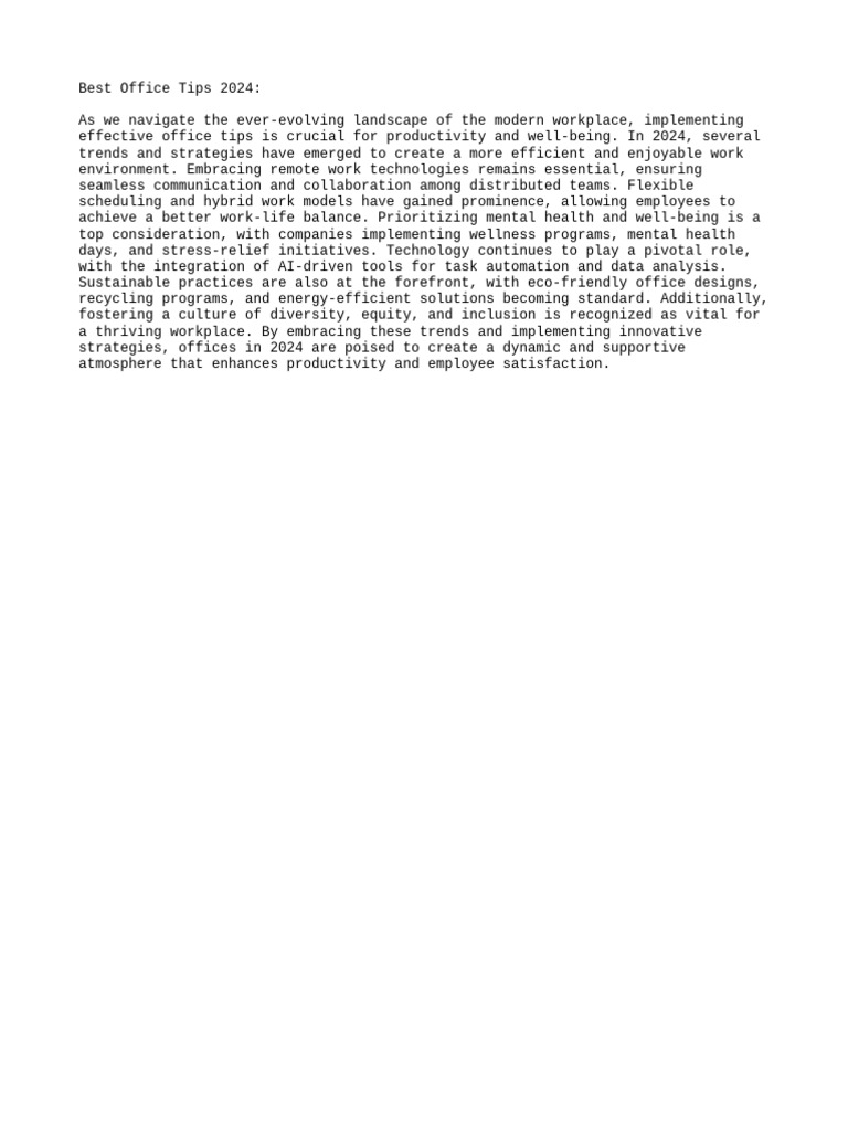 Best Office Tips 2024 PDF