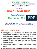Hoạch Định Thuế: (Tax Planning)