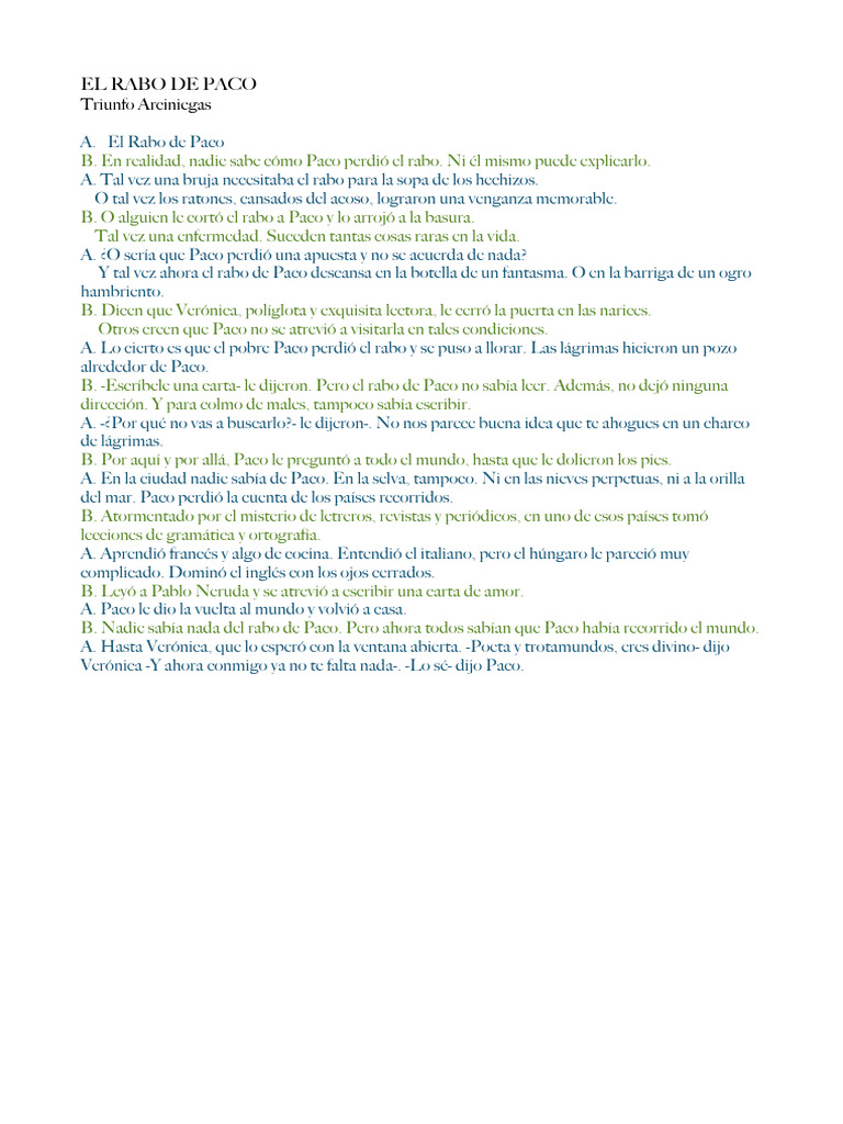 El misterio del rabo de Paco | PDF | Poesía