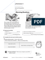 Morning Routines: Reading Worksheet
