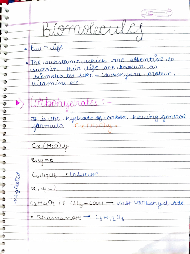 Biomolecules notes PDF