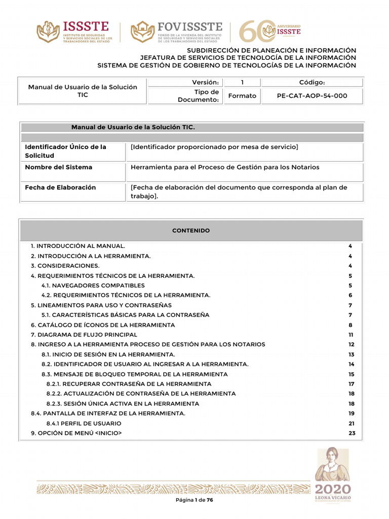 Manual de Usuario para Notarios FOVISSSTE | PDF | Tecnología de ...