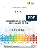 Instructivo Matematica 8a10 EGB 2013