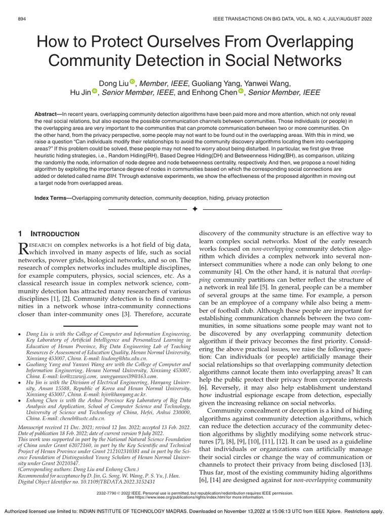Privacy in Overlapping Community Detection | PDF