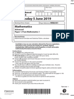 June 2019 QP - Paper 1 Edexcel Maths A-Level