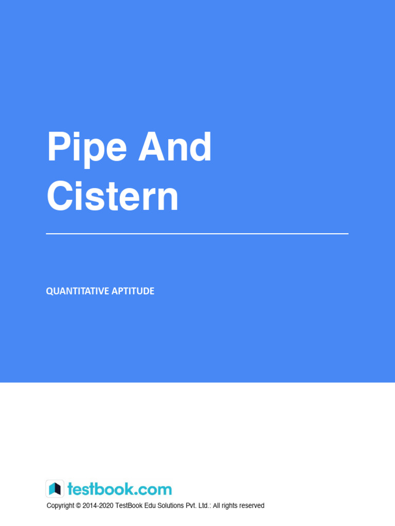 Pipe And Cistern Study Notes Pdf
