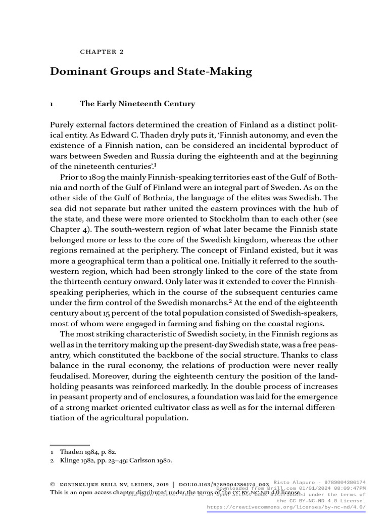 Dominant groups and state making pdf