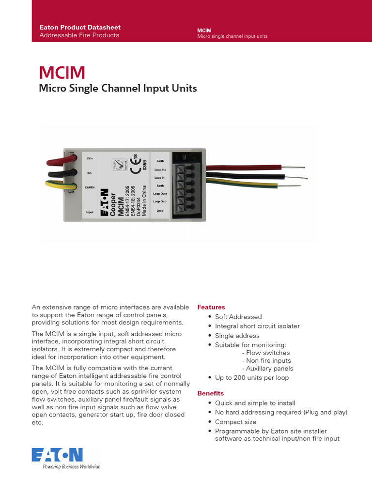Eaton MCIM Micro Input Module Overview | PDF