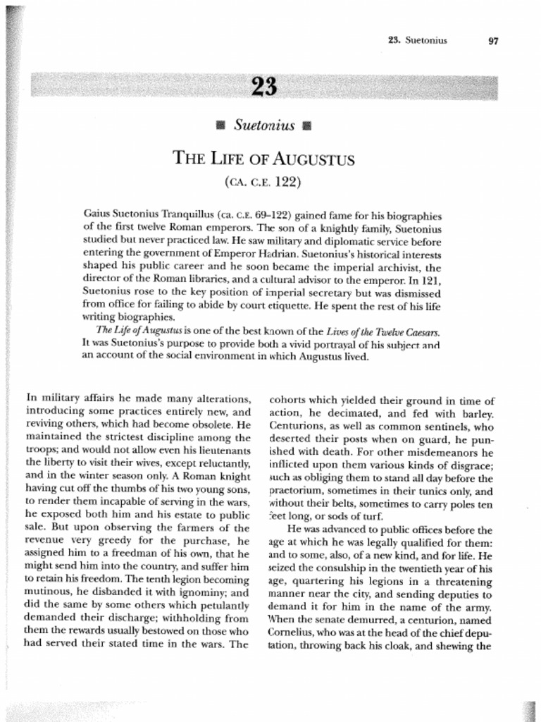 Suetonius Life of Augustus PDF