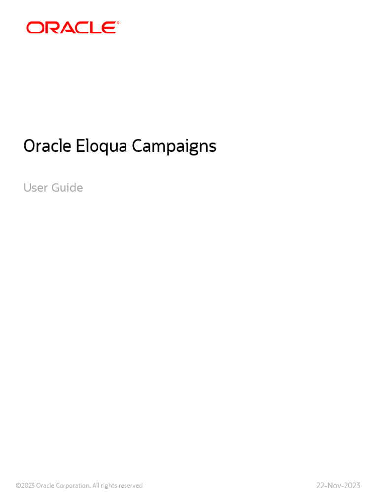 Oracle Eloqua Campaigns User Guide | PDF | Software | Computing