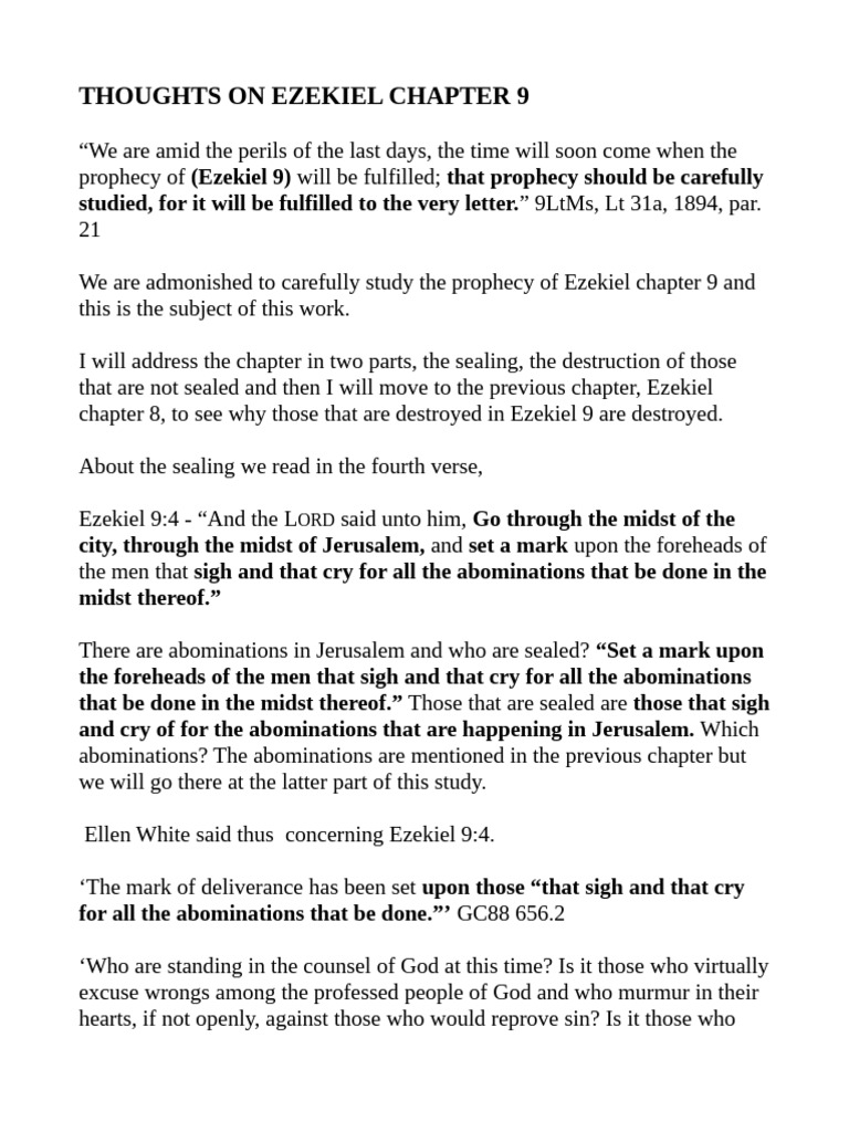 Thoughts on ezekiel chapter 9 revised pdf