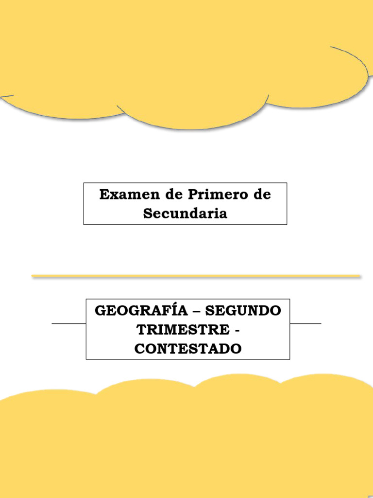 Geografia Segundo Trimestre Primer Ano Secundaria Contestado | PDF