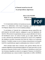 Le Harcèlement Sexuel Au Travail À Travers La Jurisprudence Algérienne