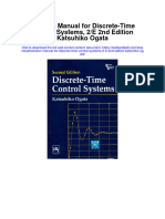 Solution Manual For Discrete Time Control Systems 2 e 2nd Edition Katsuhiko Ogata
