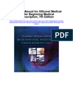 Solution Manual For Hillcrest Medical Center Beginning Medical Transcription 7th Edition