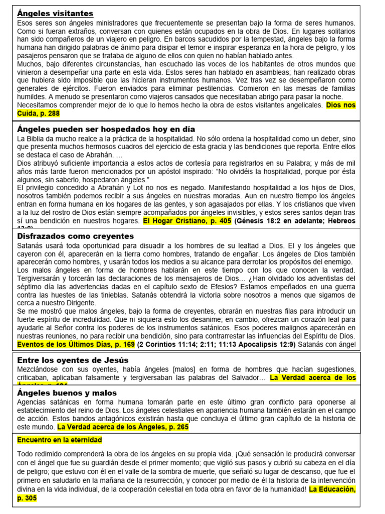 Elena de White y Los Ángeles Que Toman Forma Humana | PDF