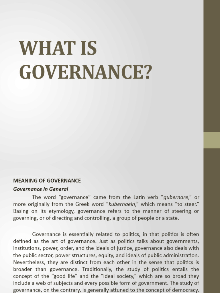 What Is Governance | PDF