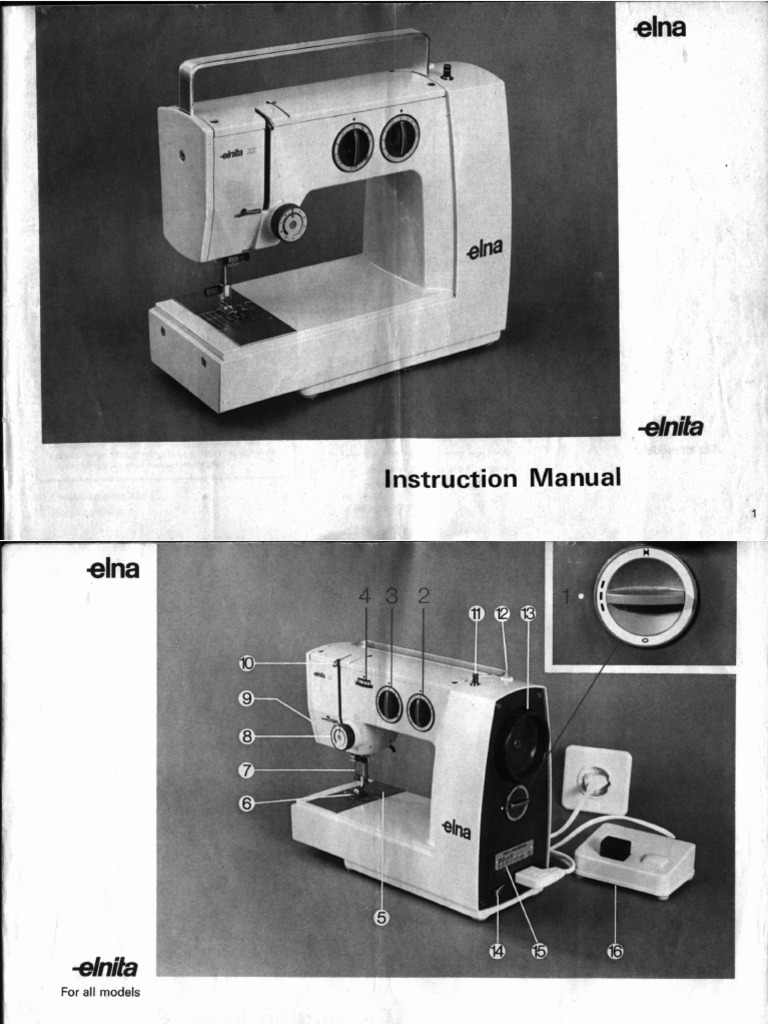Elna Elnita Sewing Machine Instruction Manual PDF Sewing Machine