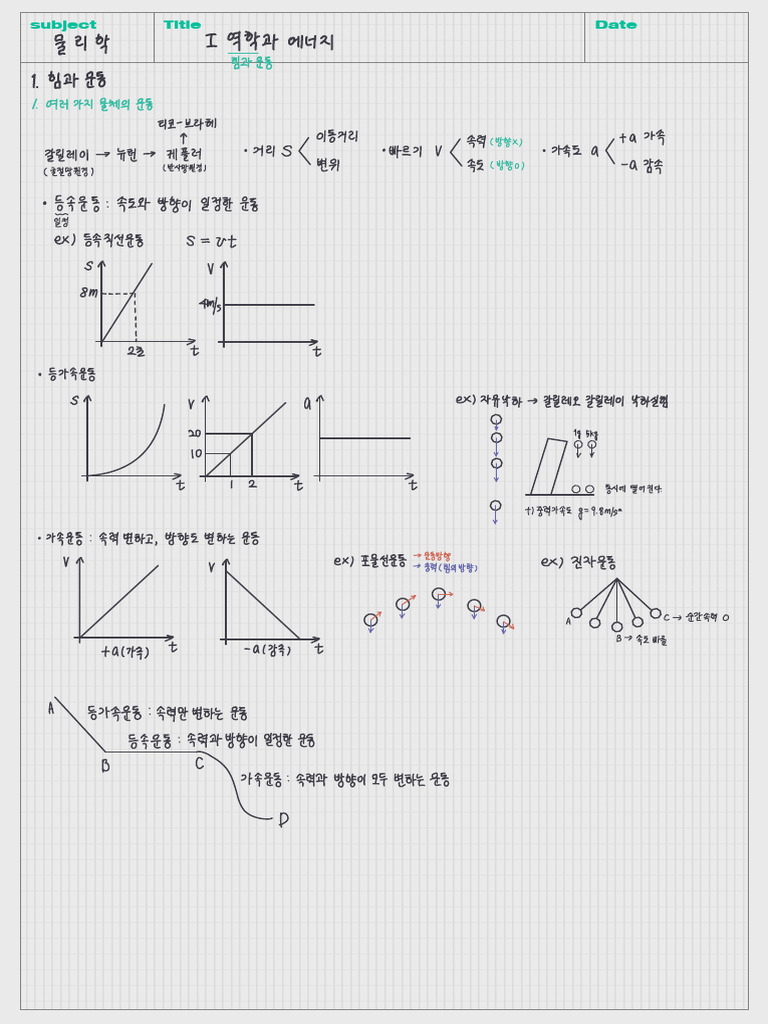 물리1 개념정리 | PDF