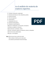 Pautas para El Análisis de Oratoria de Orador