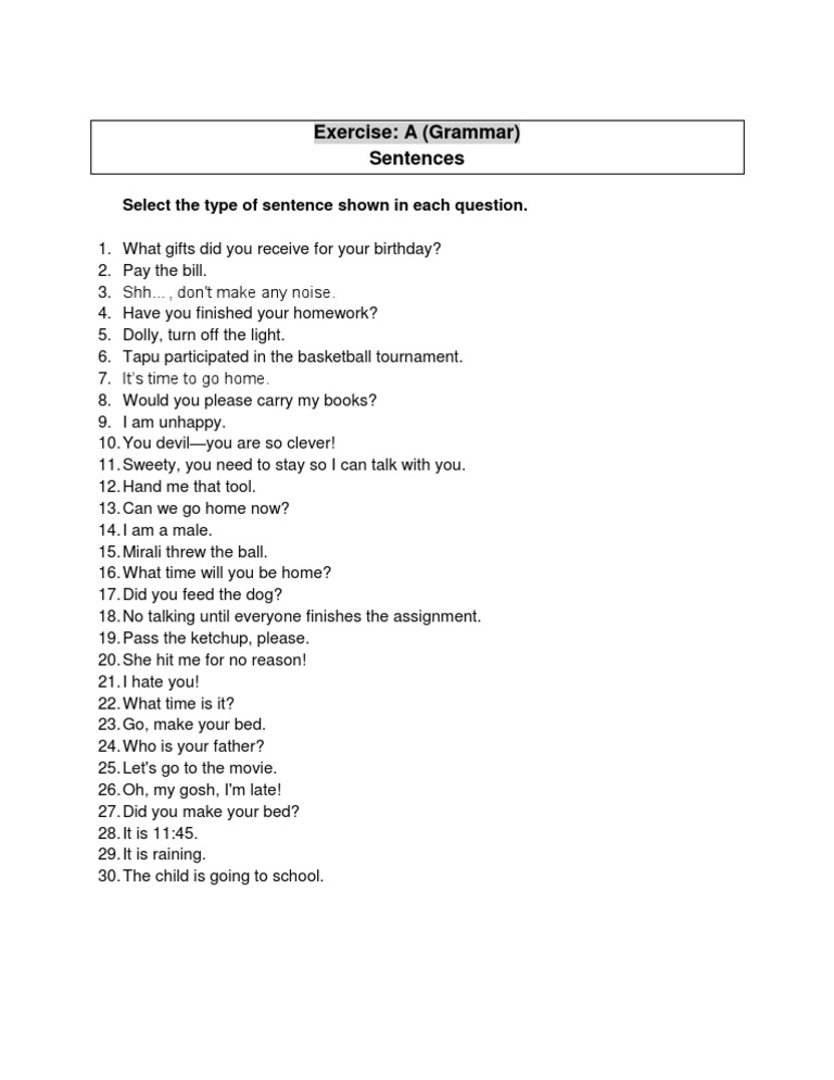 types-of-sentences-exercise-pdf