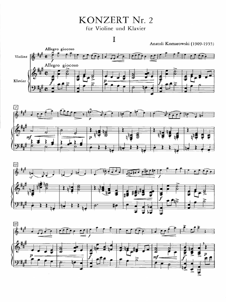 Komarovsky Concertino in G Major PDF