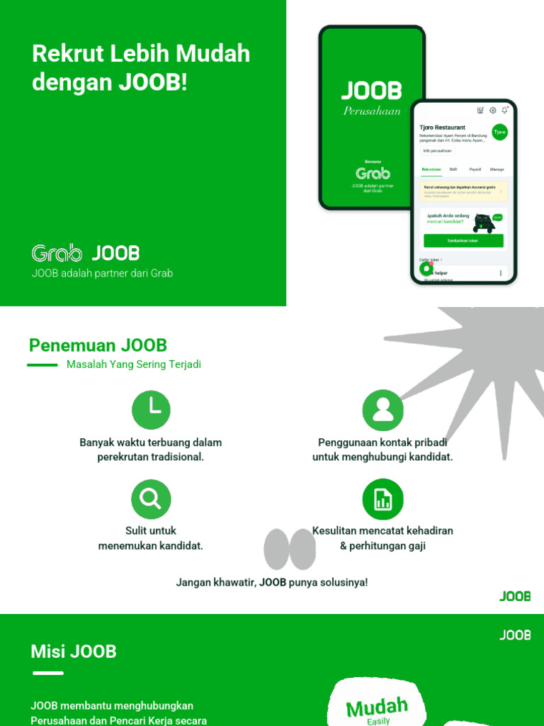Solusi Rekrutmen Efisien dengan JOOB | PDF | Karier & Perkembangan