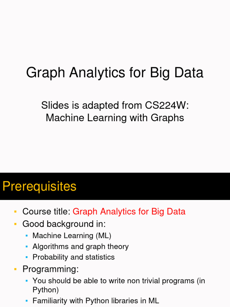 Graph Analytics for Big Data Course | PDF