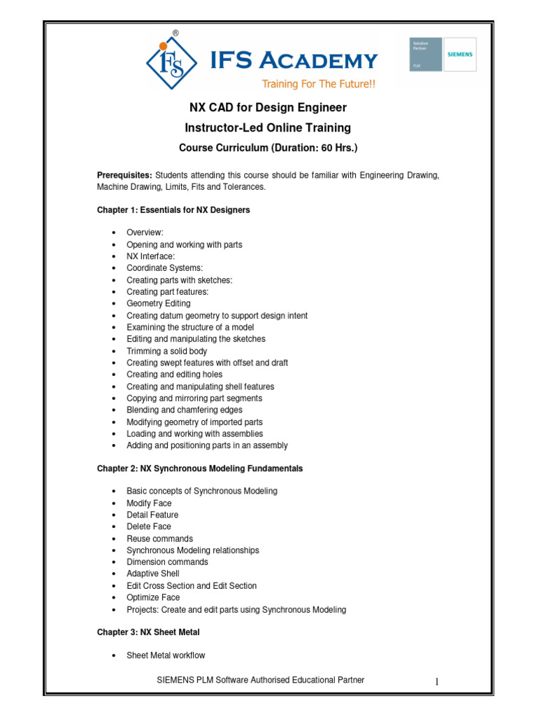 NX CAD Design Essentials Training | PDF | Technical Drawing | Computer ...