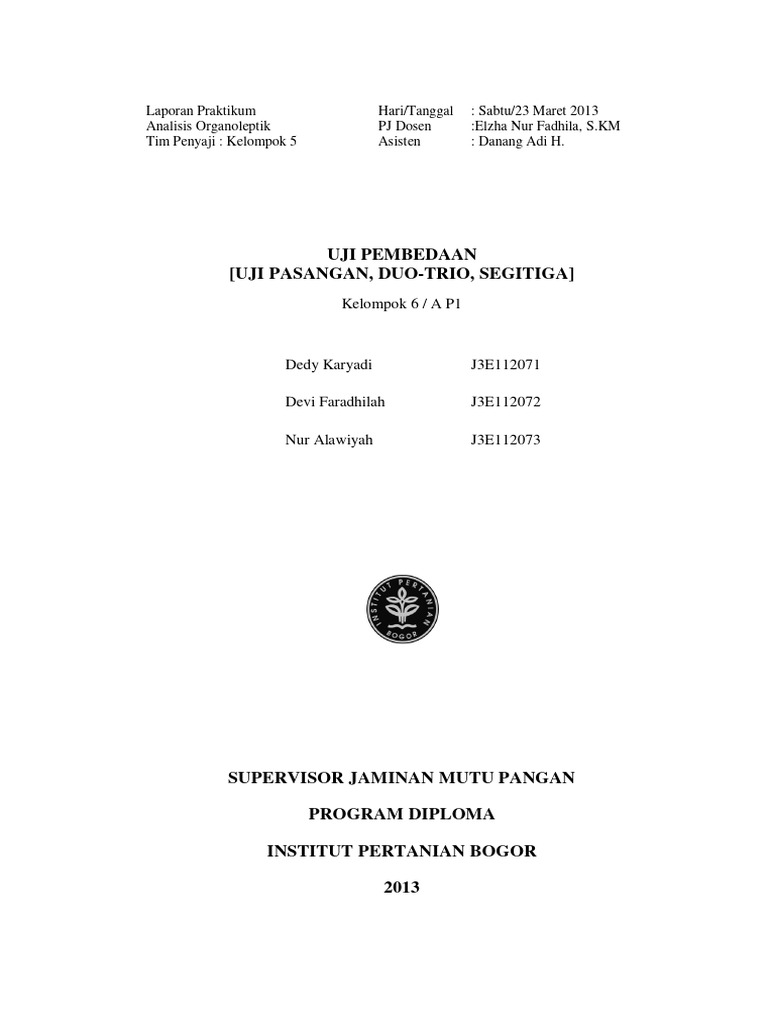 Uji Pasangan, Duo-Trio Dan Segitiga | PDF | Kesehatan Holistik | Sains ...