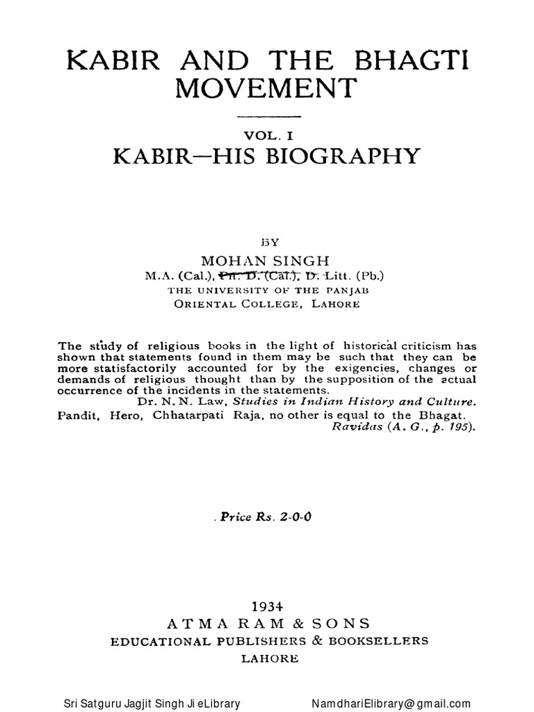 Kabir His Biography | PDF