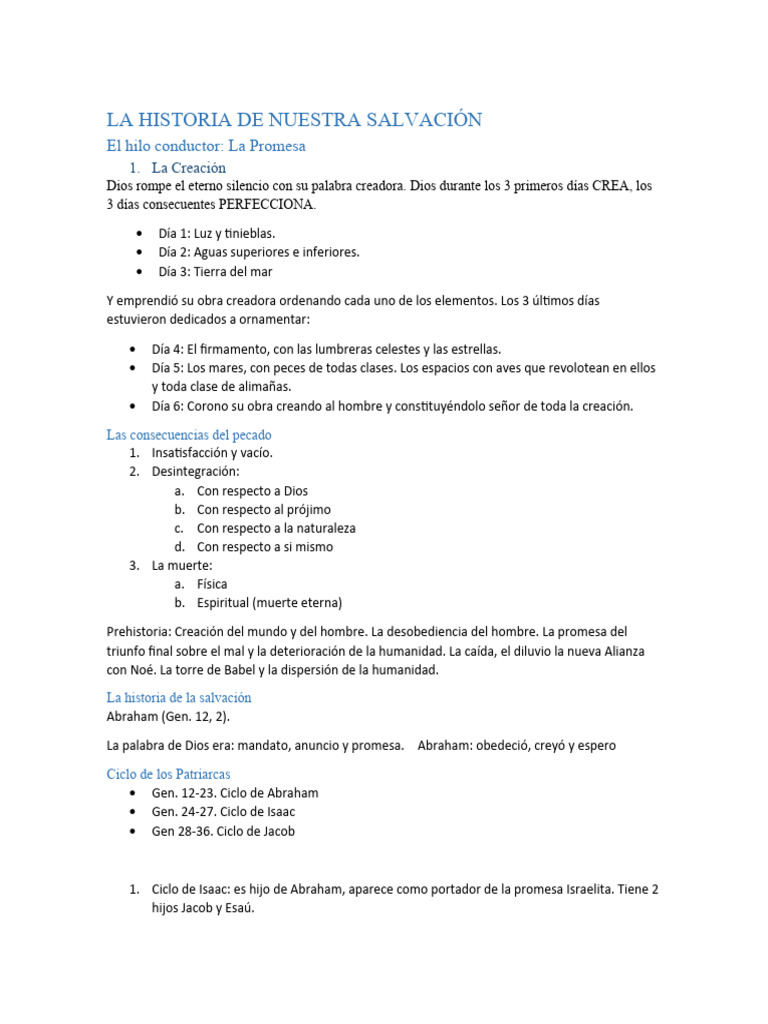 Etapas de la Historia de la Salvación | PDF | Libro del éxodo | Jacob