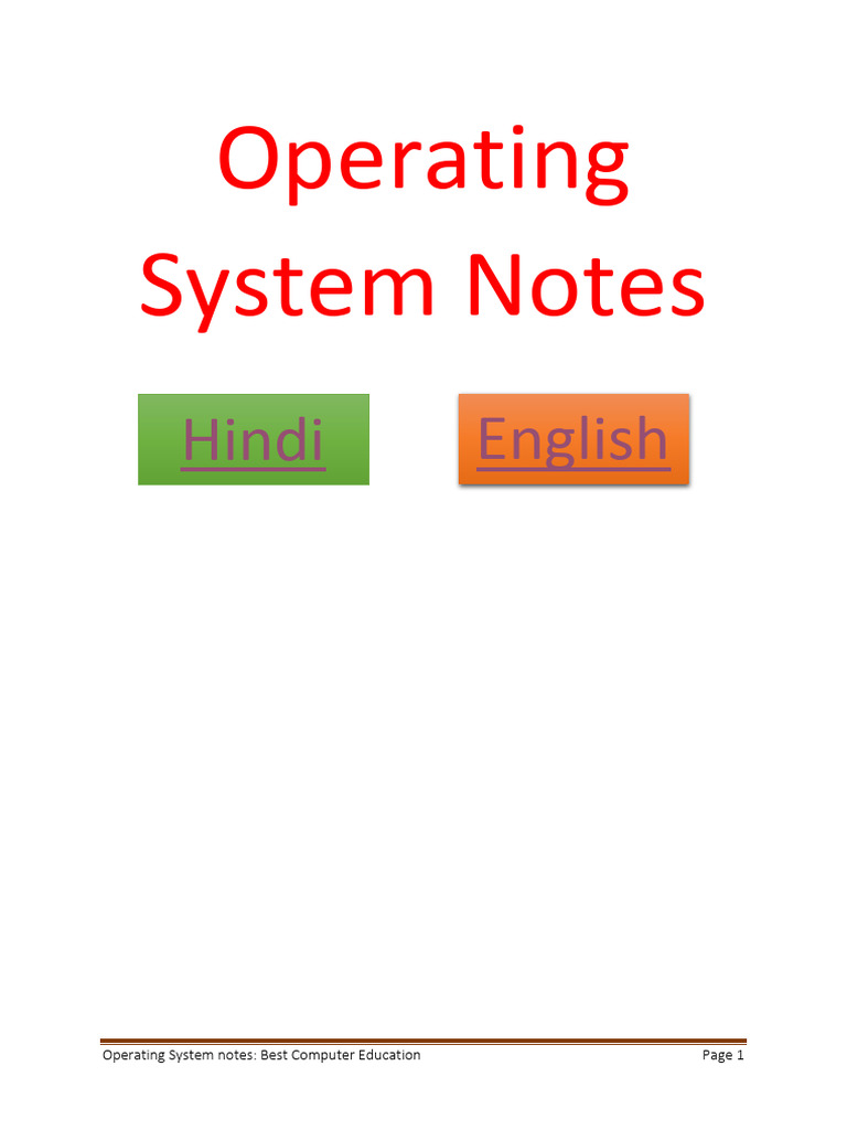 1b.operating System Notes | PDF