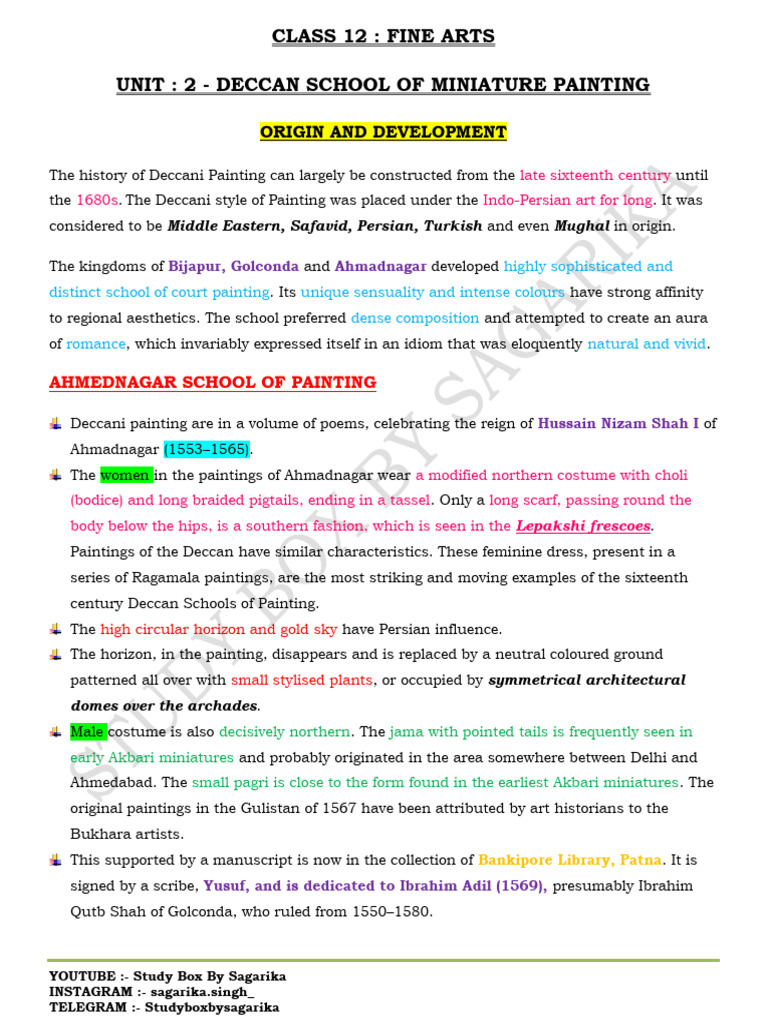 Full notes deccan school class 12 PDF