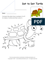 Dot To Dot Turtle Worksheet